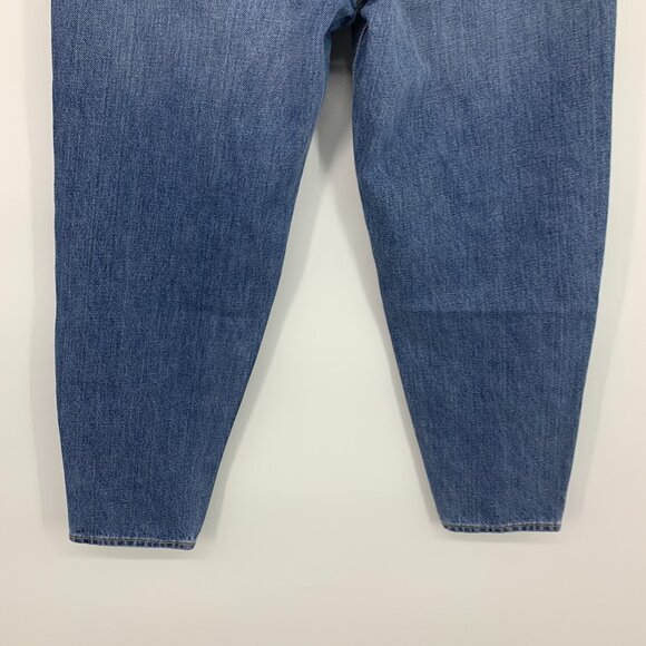 Old Navy Jeans High Rise Slouchy Taper Button Fly Blue Denim NWT - Picture 9 of 9